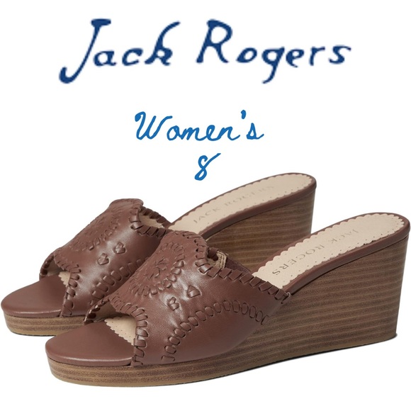 Jack Rogers Thompson Brown Wedges - Picture 1 of 8